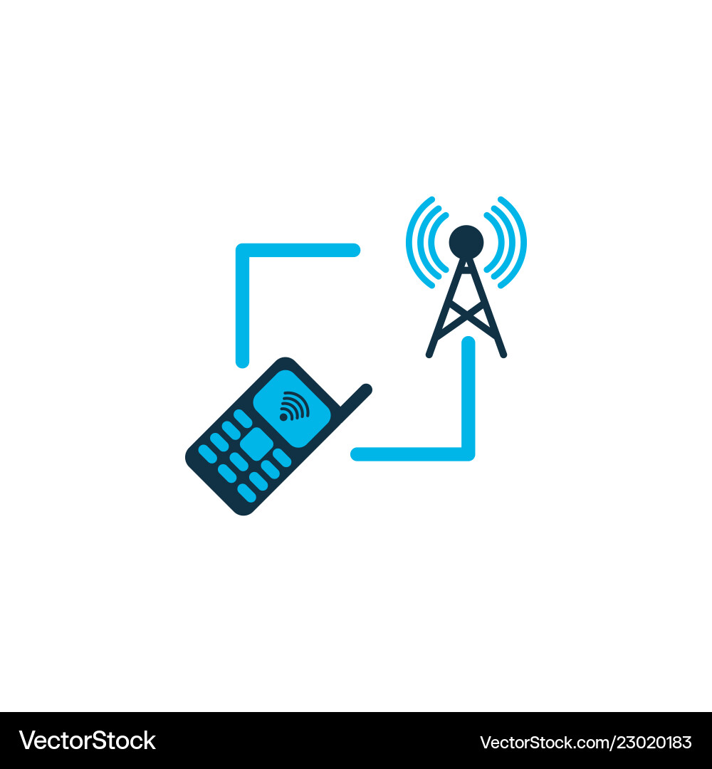 Tower with phone icon colored symbol premium Vector Image