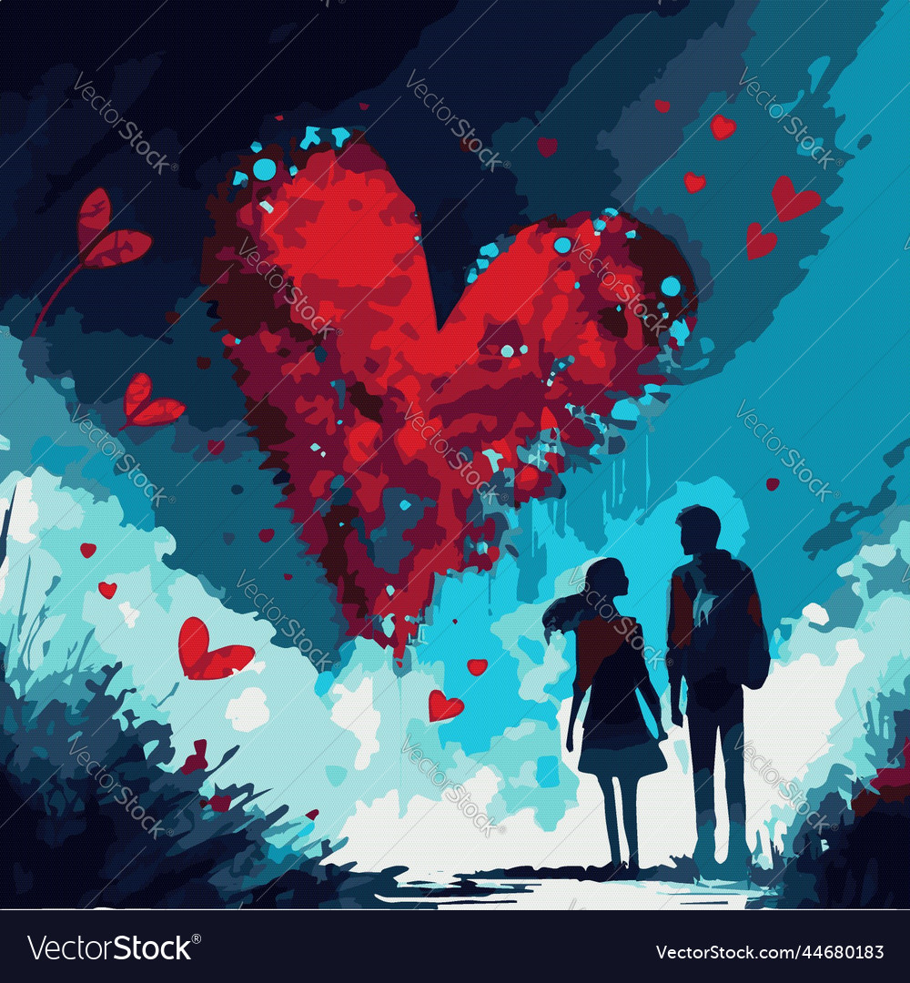 Young Couple in Love Vector Illustration Stock Vector