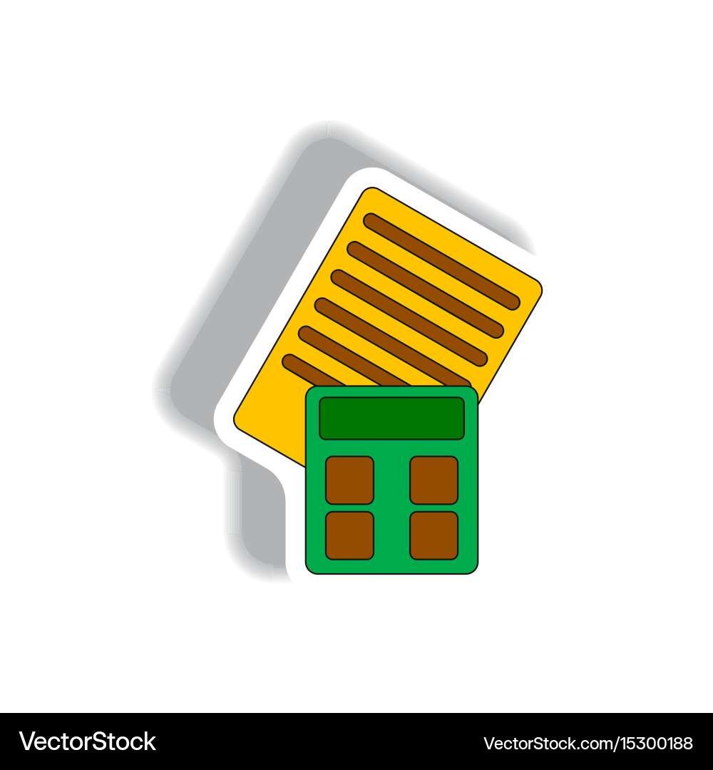 Accounting in paper sticker Royalty Free Vector Image