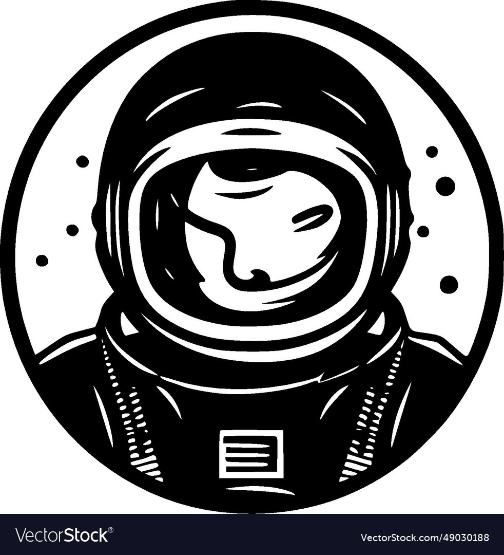 Astronaut - Black And White Royalty Free Vector Image