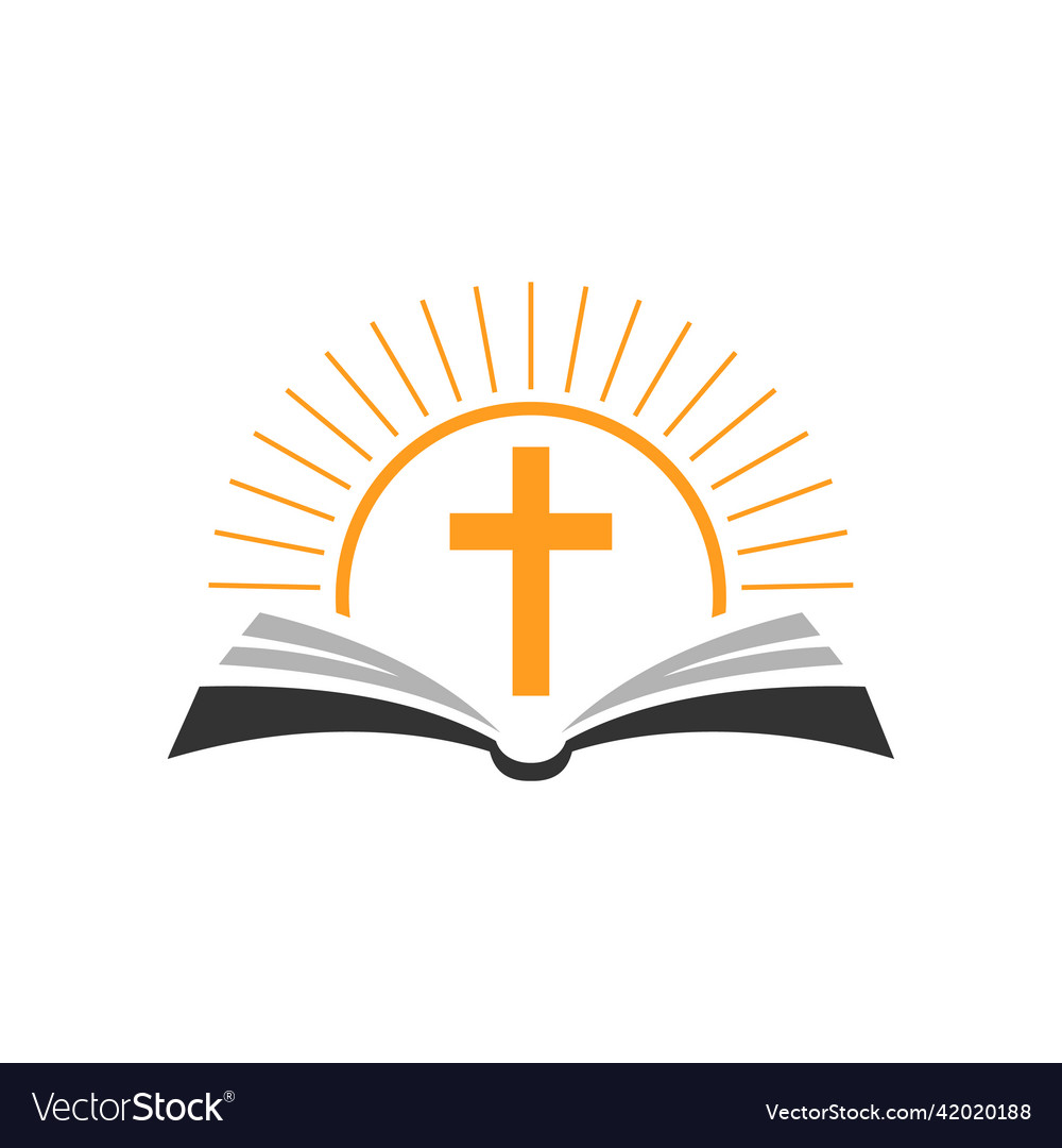 Book cross logo Royalty Free Vector Image - VectorStock