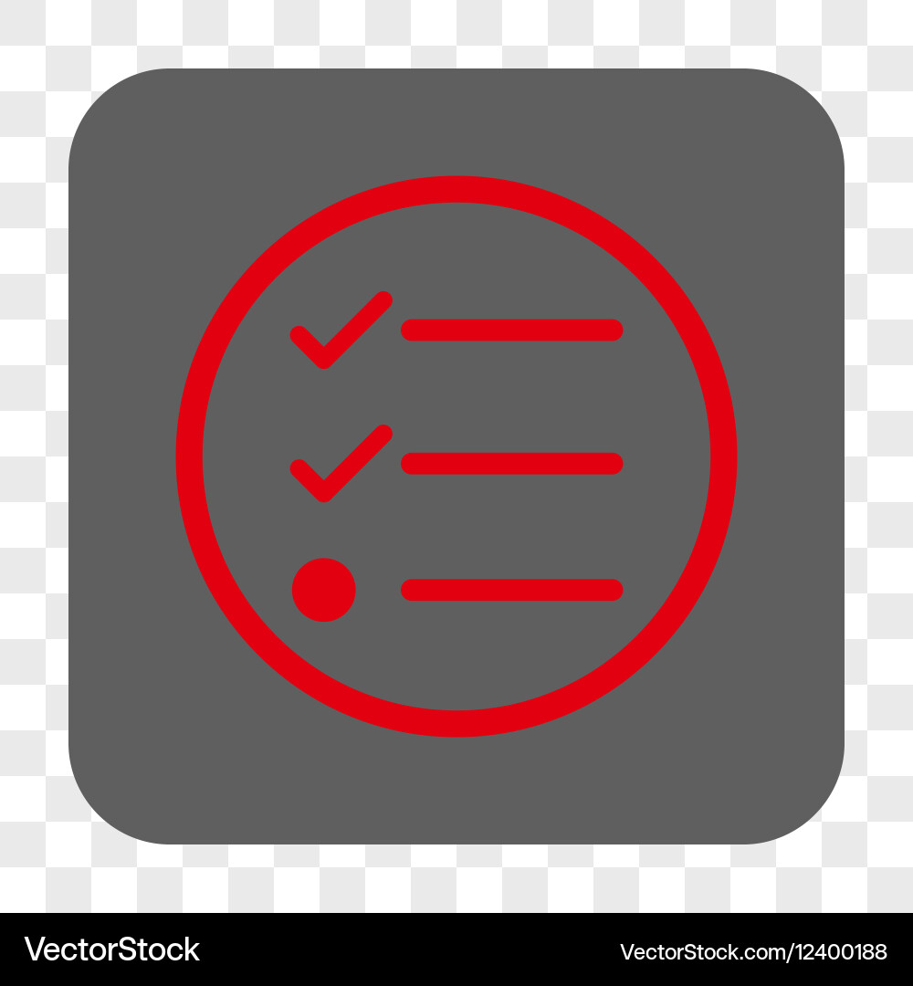 Checklist rounded square button Royalty Free Vector Image