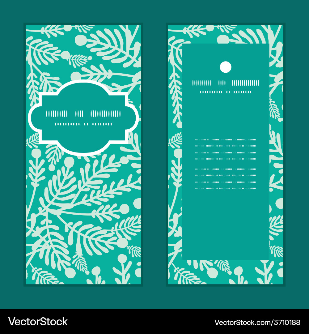 Emerald green plants vertical frame pattern Vector Image