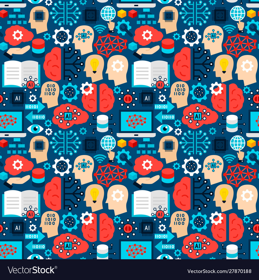 Machine learning tile pattern Royalty Free Vector Image