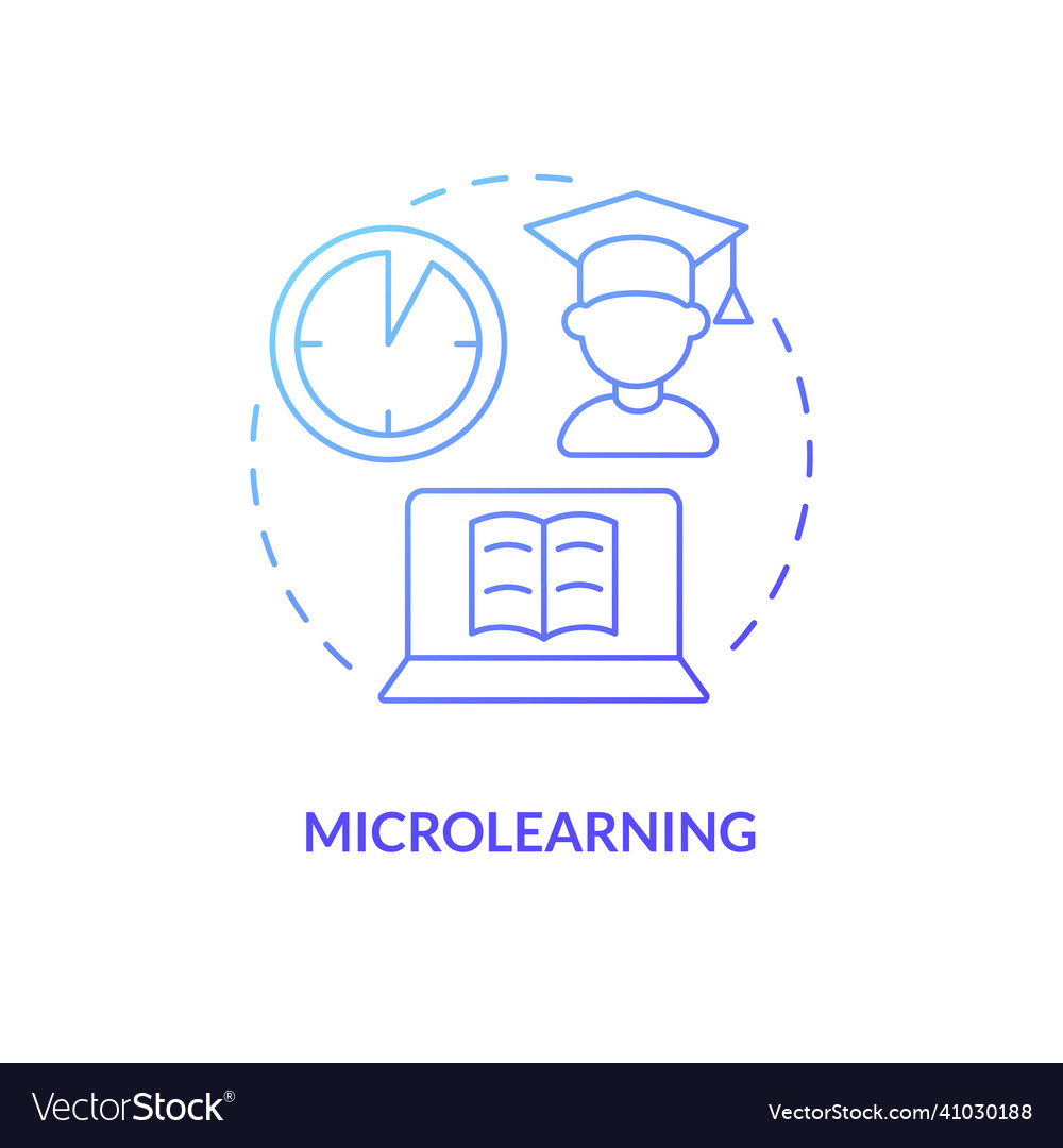 Microlearning blue gradient concept icon Vector Image