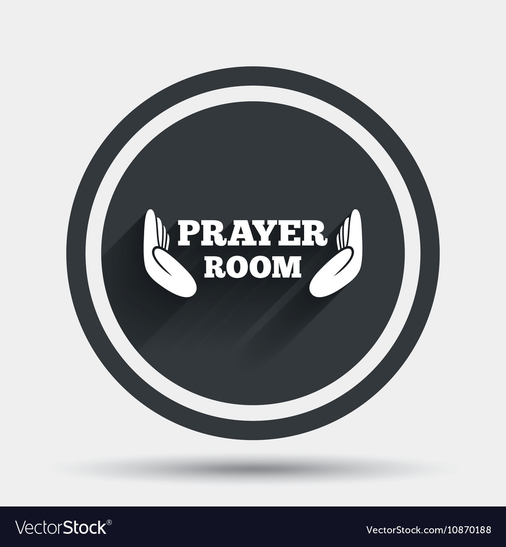 Prayer room sign icon religion priest symbol Vector Image