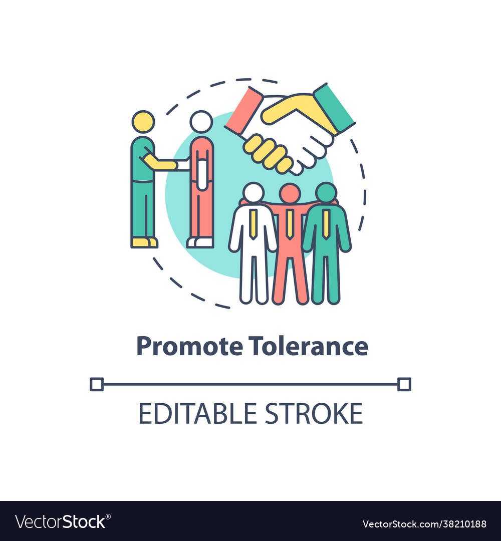 Promote tolerance concept icon Royalty Free Vector Image