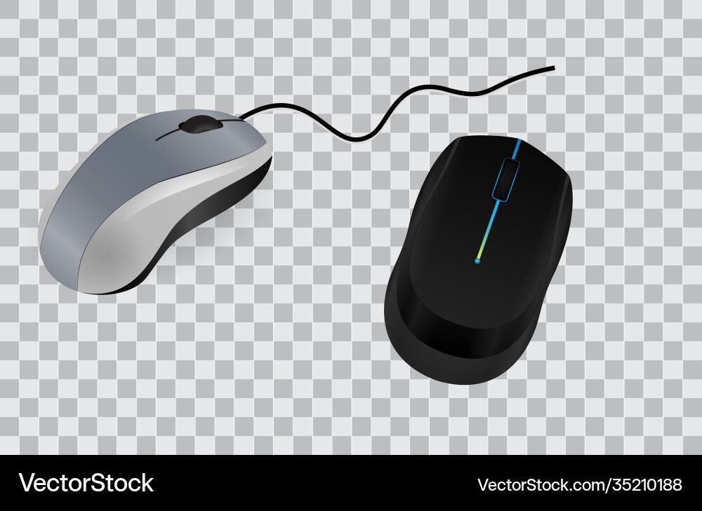 Set computer mouse realistic or mouse Royalty Free Vector