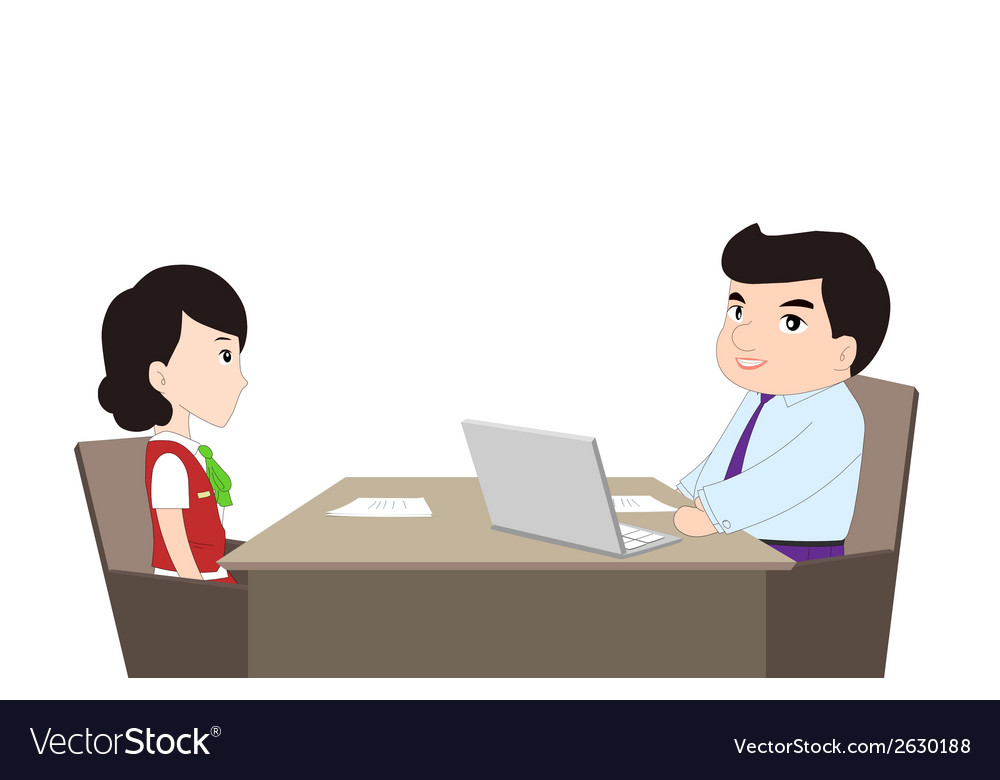 simple-cartoon-of-a-man-being-interviewed-vector-image