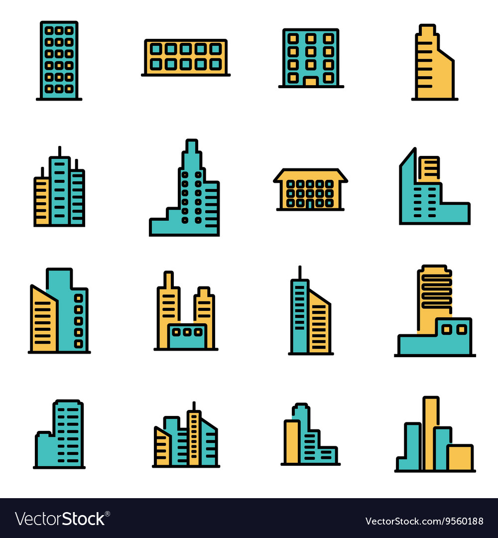 Trendy flat line icon pack for designers Vector Image