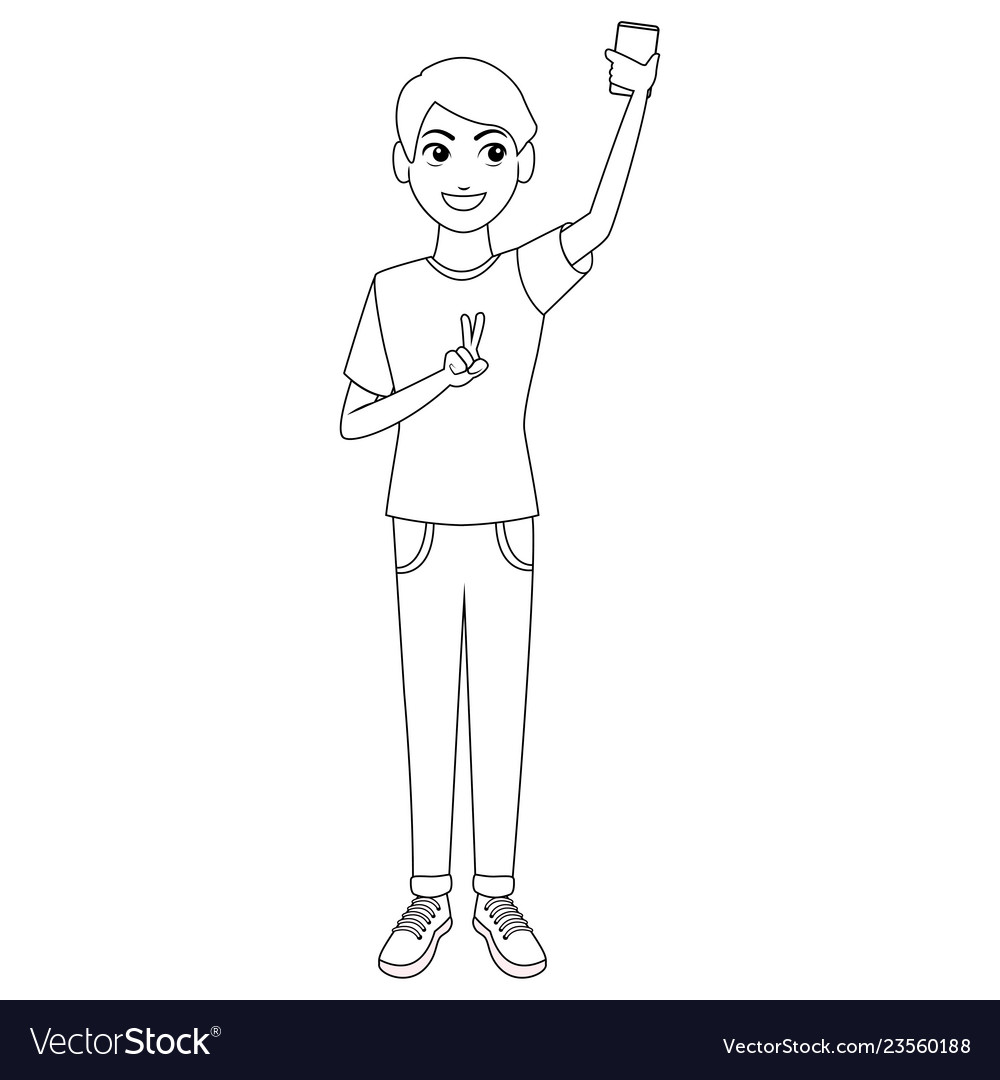 Young Man Cartoon Royalty Free Vector Image - Vectorstock