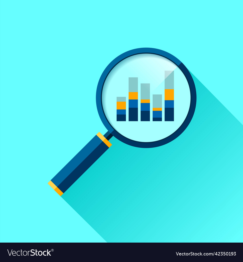 Magnifying glass icon in flat style search loupe Vector Image