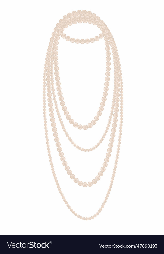 Vintage pearl necklace for women accessories Vector Image