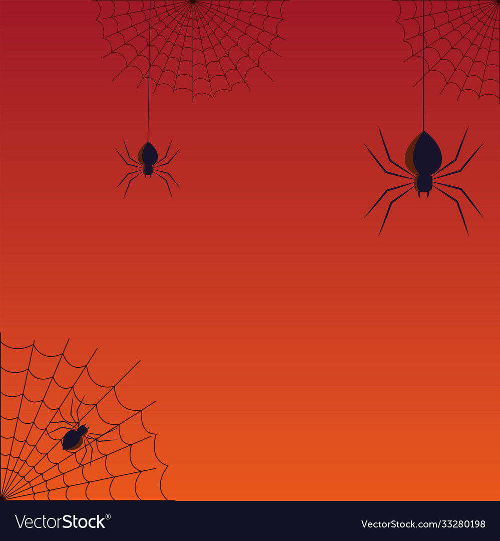 Halloween spiders and spiderwebs design Royalty Free Vector