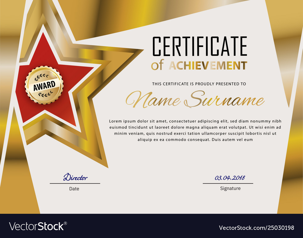 Official certificate with blue design elements Vector Image