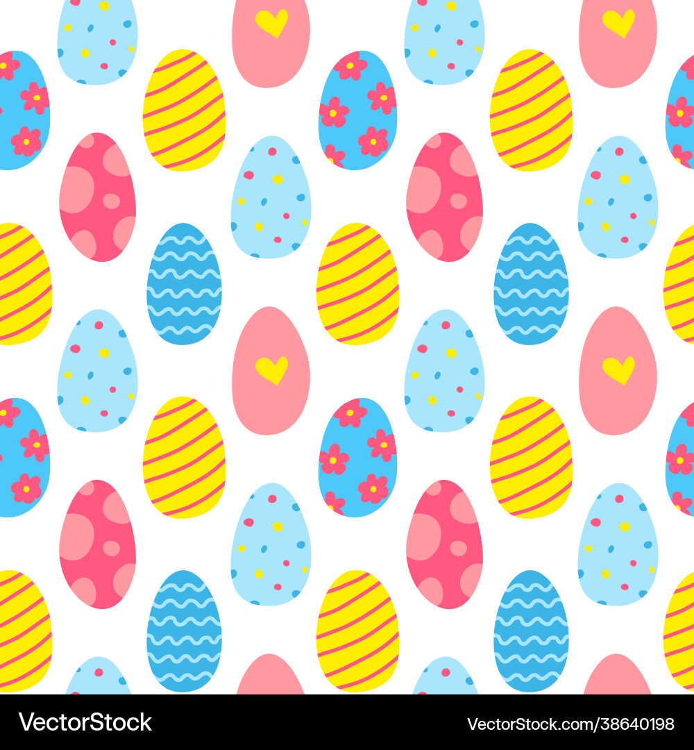 Seamless pattern with doodle easter eggs Vector Image