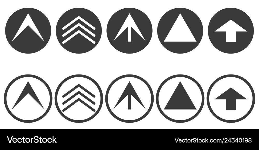 Set scroll up icon icon and direction Royalty Free Vector