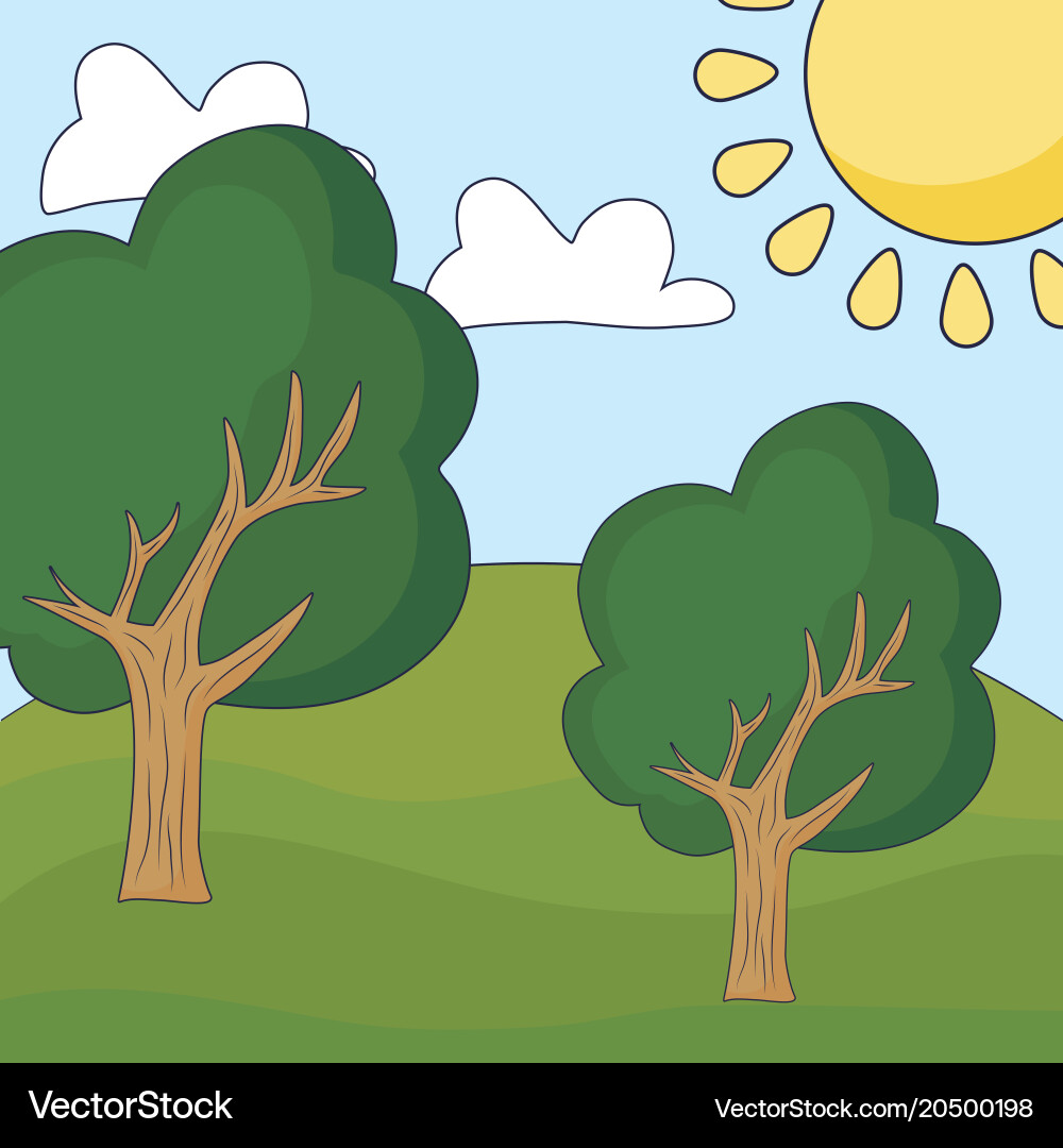 Trees landscape design Royalty Free Vector Image