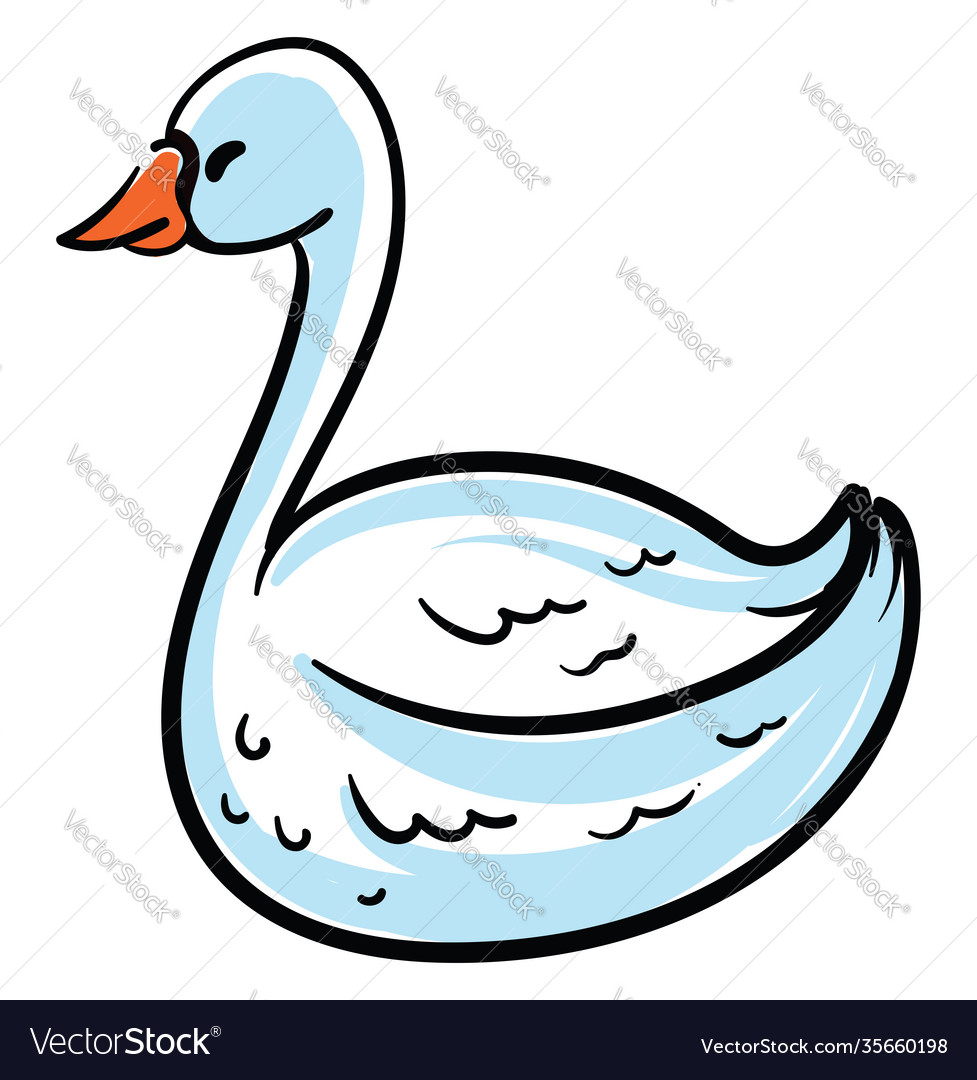 White swan on background Royalty Free Vector Image