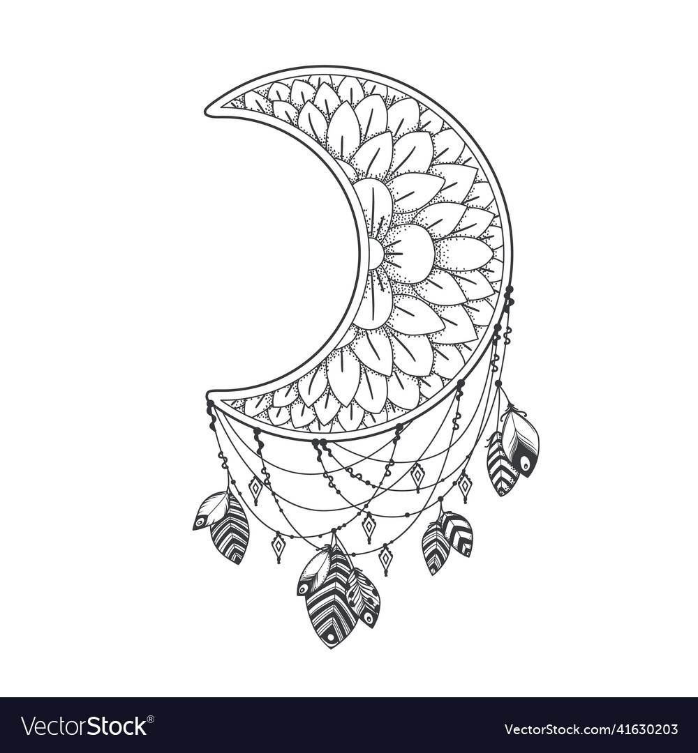 Dream Catcher Boho Design Royalty Free Vector Image