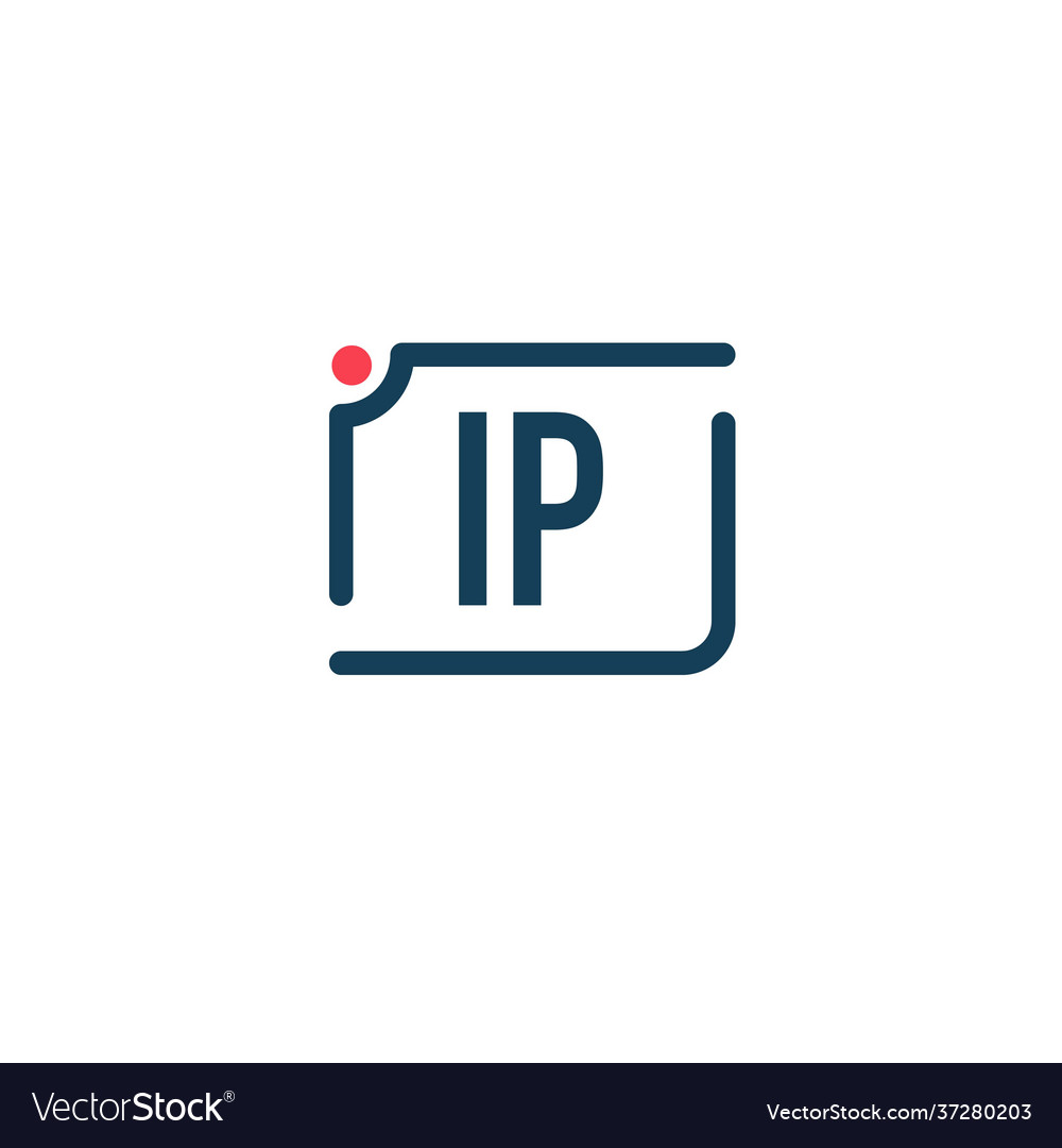 Initial letter ip camera logo design template Vector Image