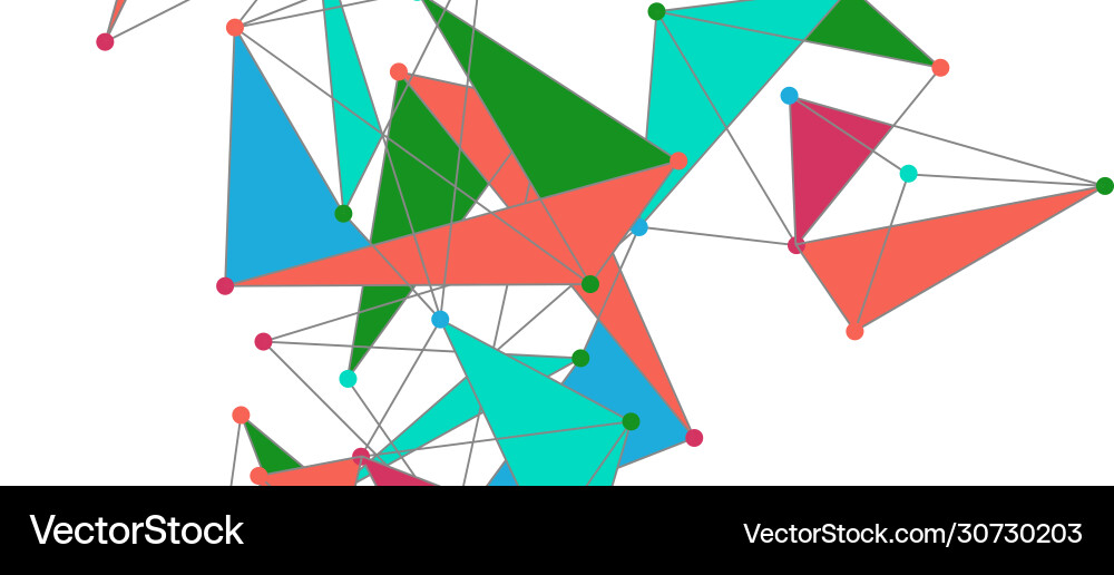 Line points connections triangular technology Vector Image