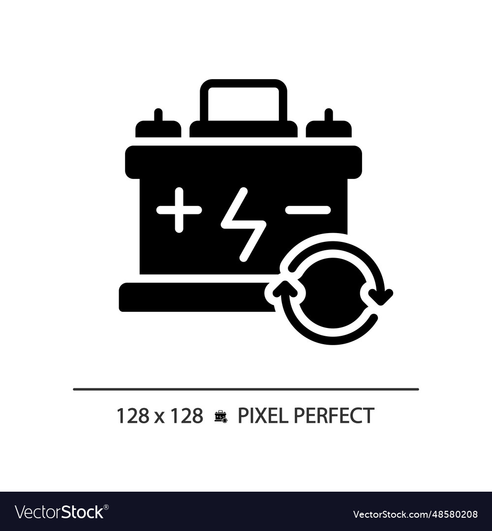 2d glyph style car battery icon Royalty Free Vector Image