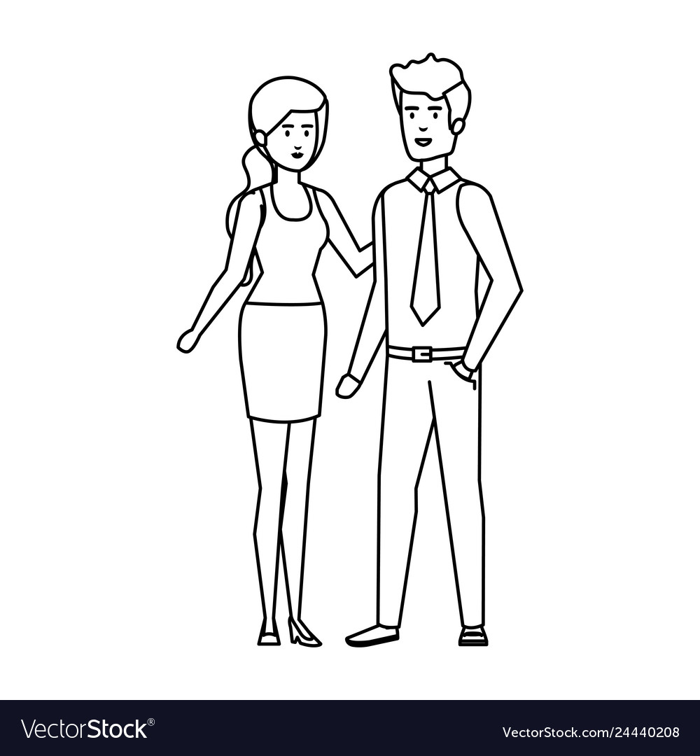 Business couple avatars characters Royalty Free Vector Image