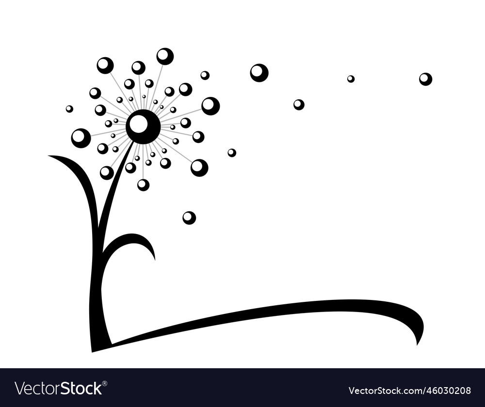 Field dandelion symbol Royalty Free Vector Image