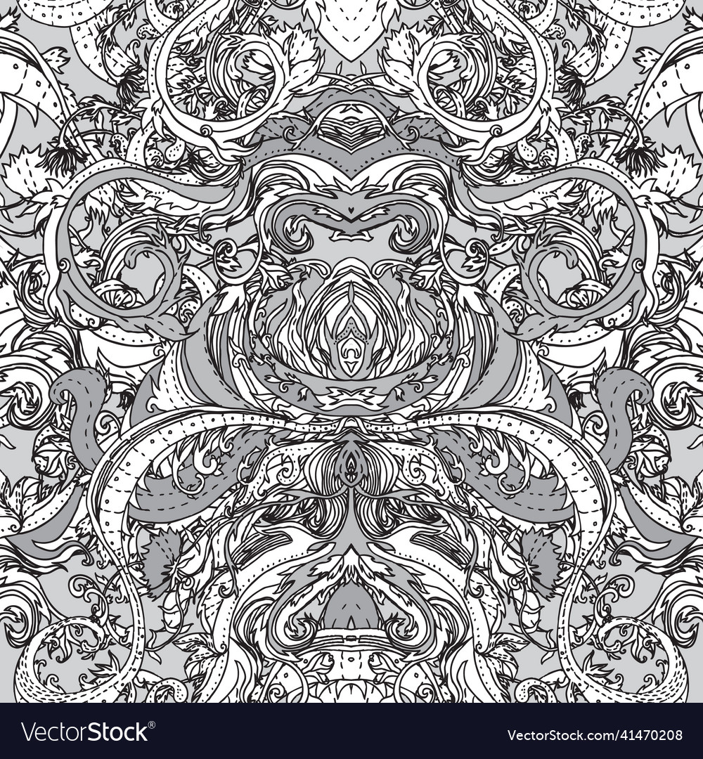 Floral paisley ornate seamless pattern vector image Floral paisley ornate seamless pattern