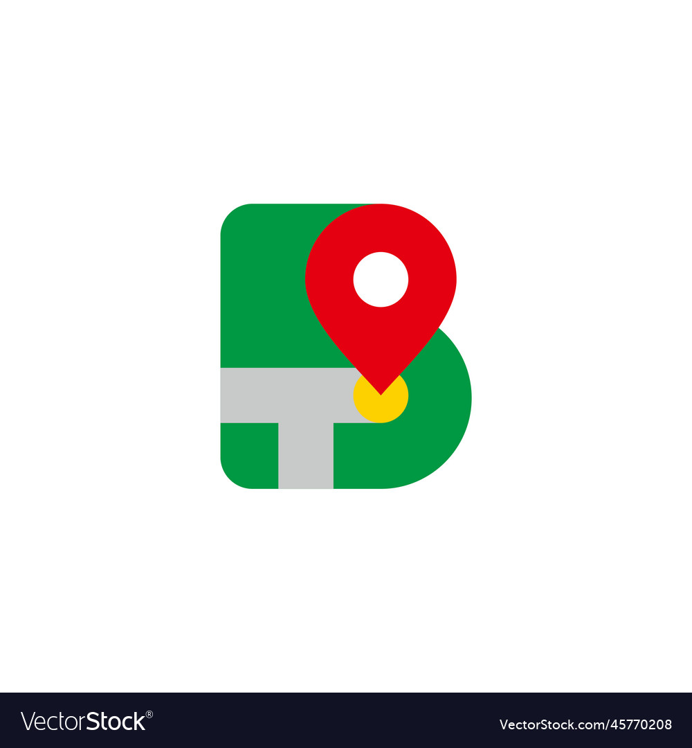 Letter B Street Map Pin Location Royalty Free Vector Image