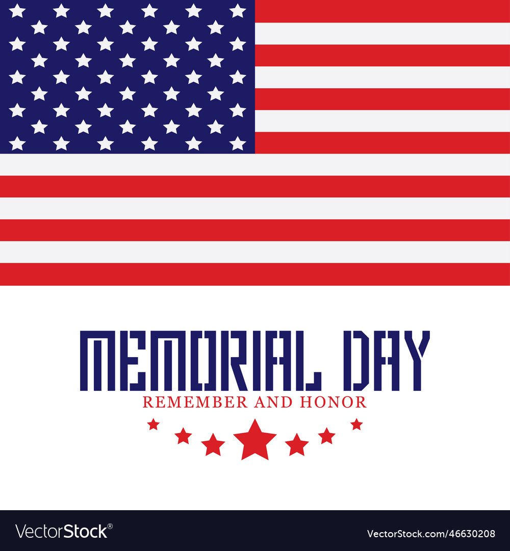 Memorial day post design and decorate font design Vector Image