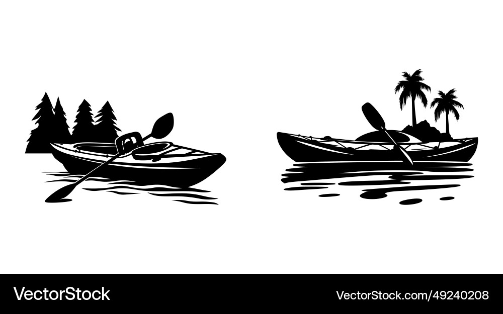 Natures beauty in a kayak Royalty Free Vector Image