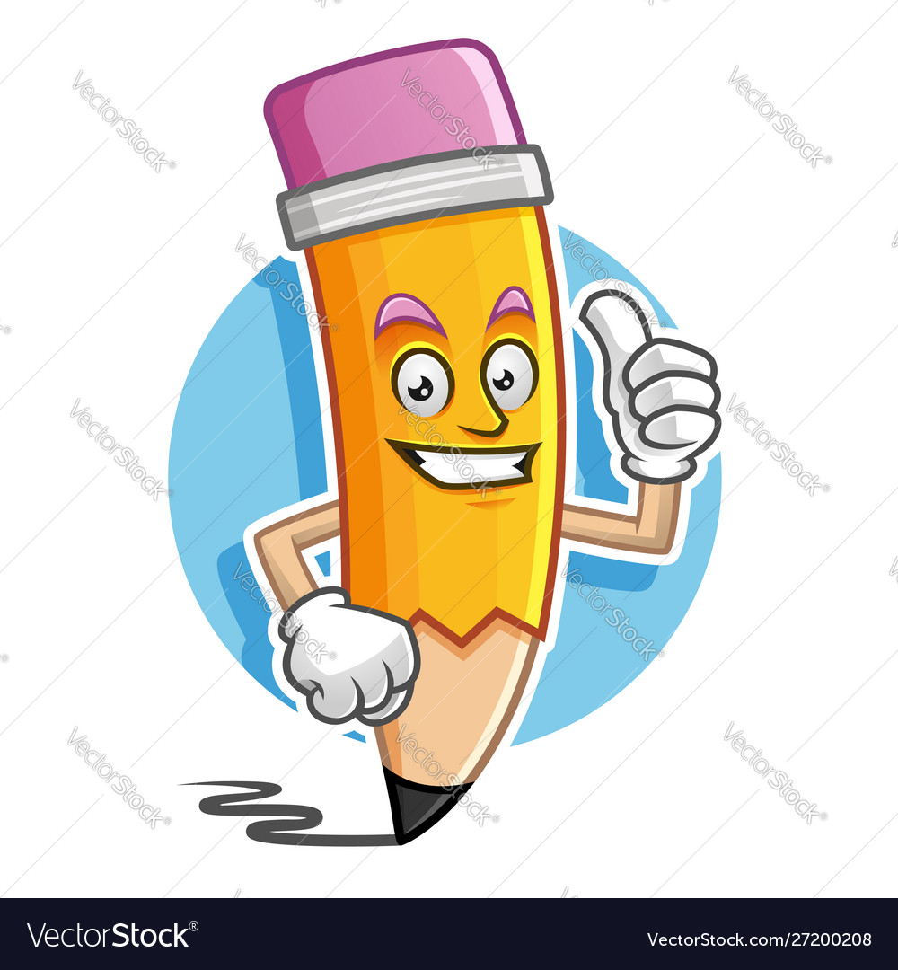 Pencil character design or mascot perfect Vector Image