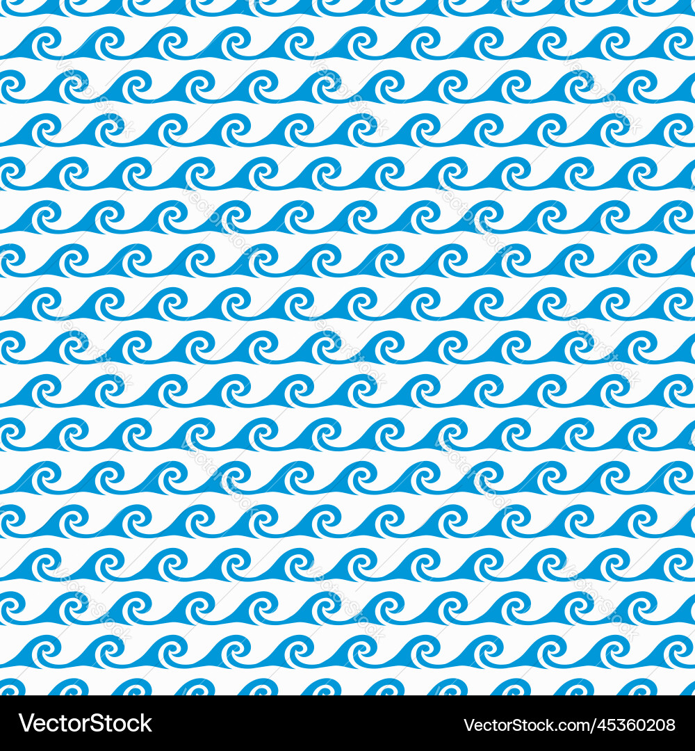Sea and ocean blue waves seamless pattern Vector Image