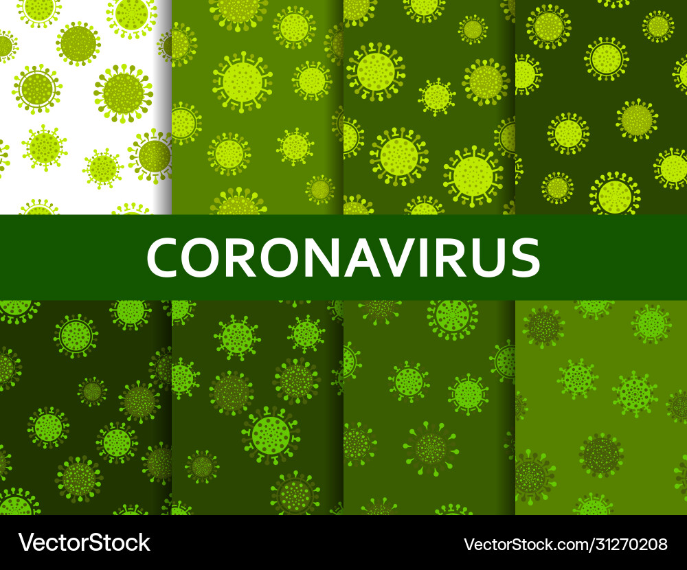 Virus cell set seamless pattern coronavirus Vector Image