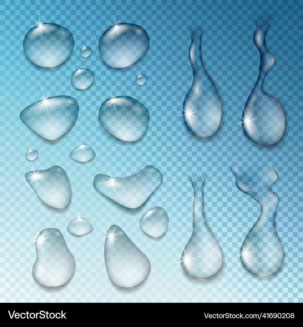Water drops set Royalty Free Vector Image - VectorStock