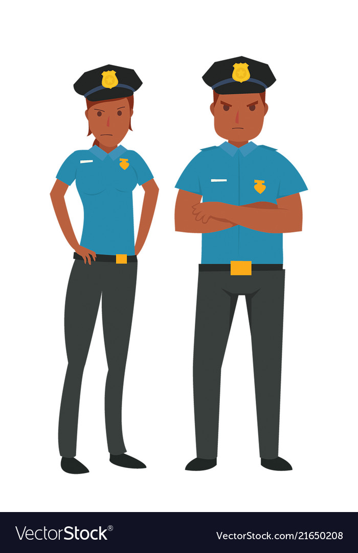 Young african american police Royalty Free Vector Image