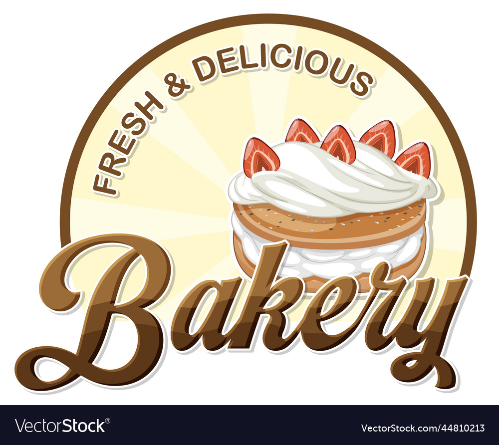 Bakery fresh and delicious text for banner Vector Image