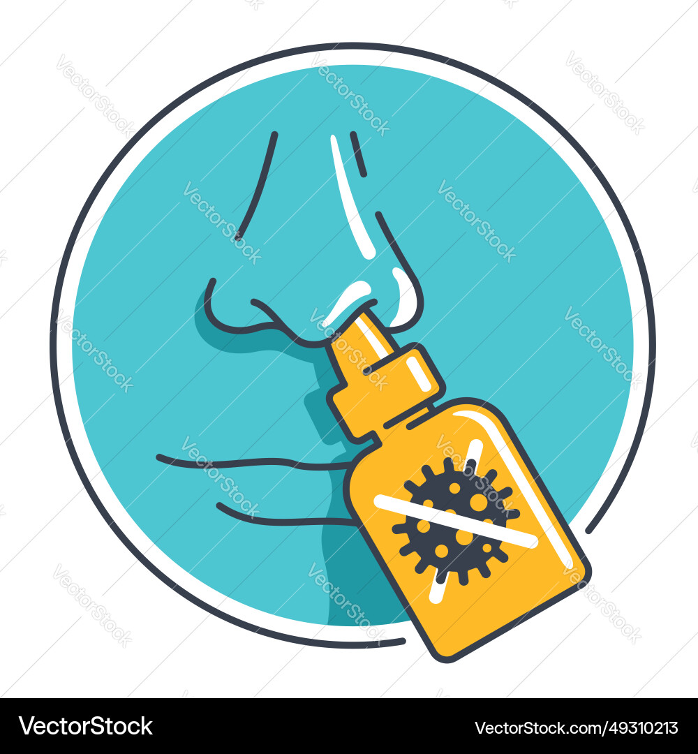 Covid-19 vaccination as nasal spray Royalty Free Vector