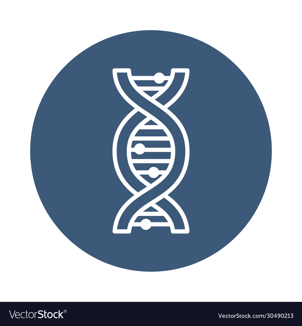 Dna chain icon block style Royalty Free Vector Image