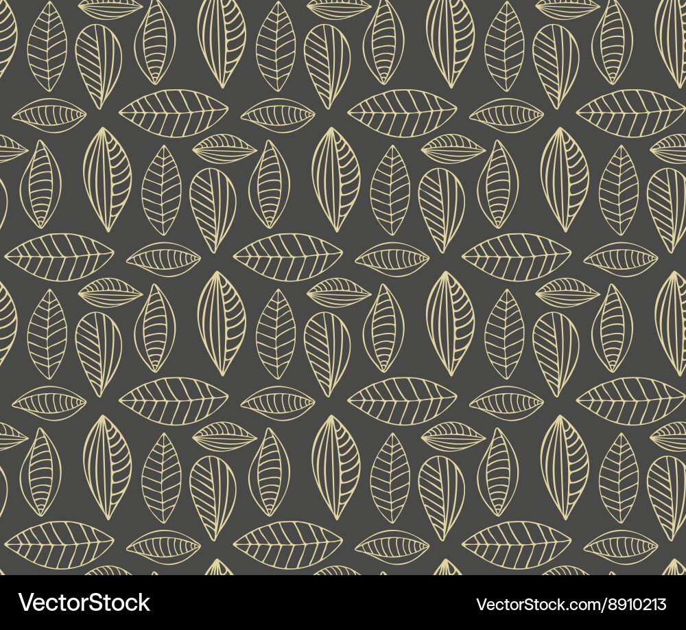 Hand drawn seamless pattern with leaf Royalty Free Vector