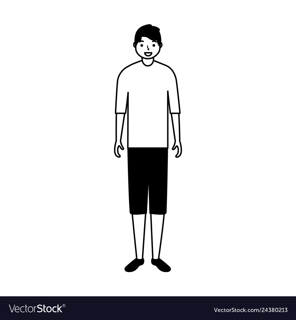 Man standing character white background Royalty Free Vector