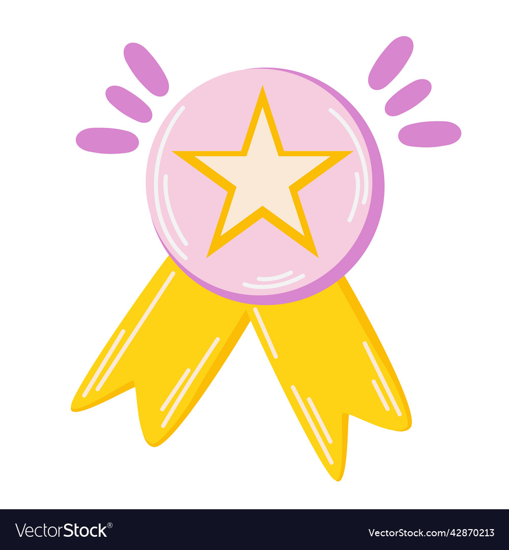 Medal with ribbons concept of premium quality Vector Image