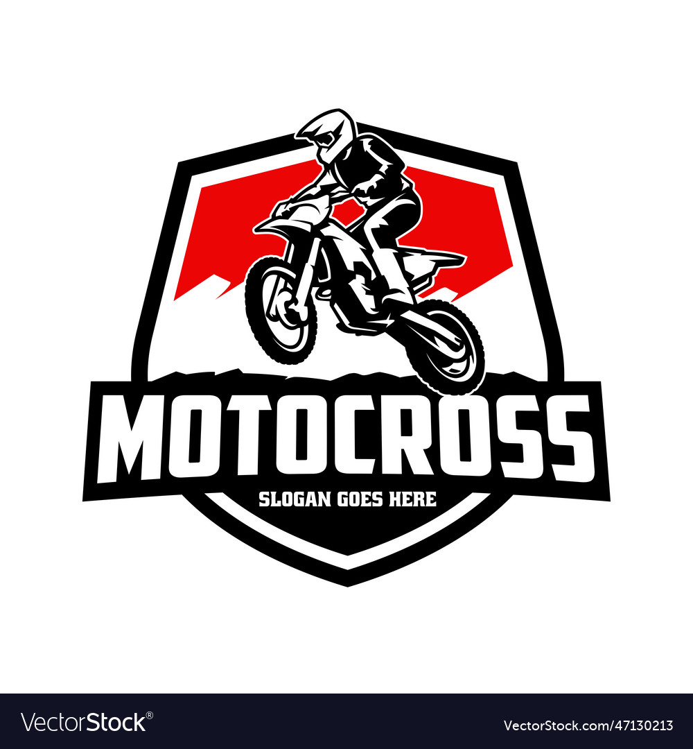 Motocross logo template Royalty Free Vector Image