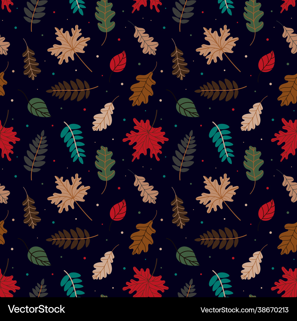Pattern various autumn leaves Royalty Free Vector Image