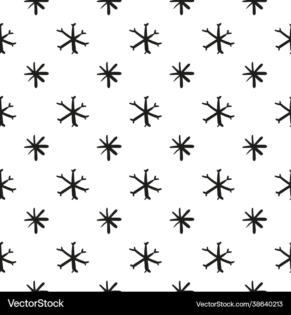 Seamless pattern with hand drawn snowflakes Vector Image