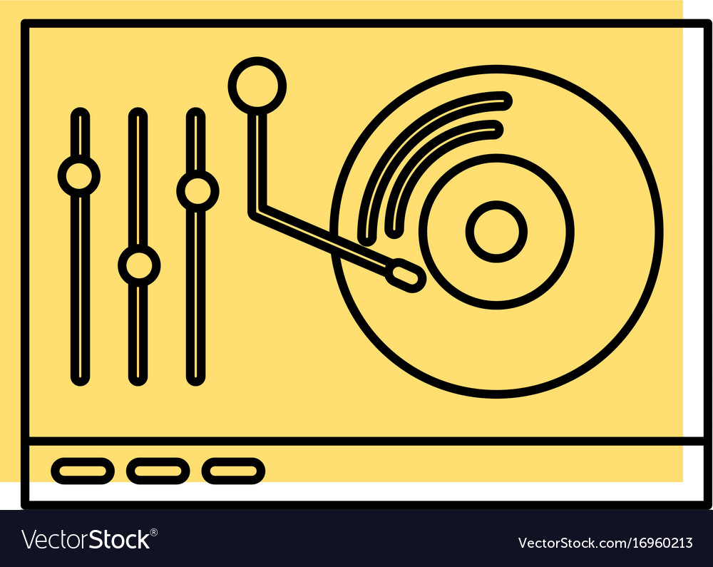 Vinyl player console icon Royalty Free Vector Image