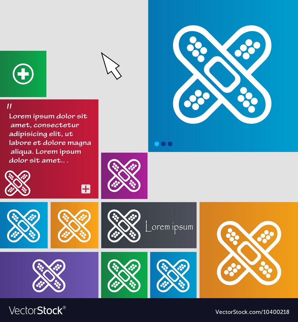 Adhesive plaster icon sign buttons modern Vector Image