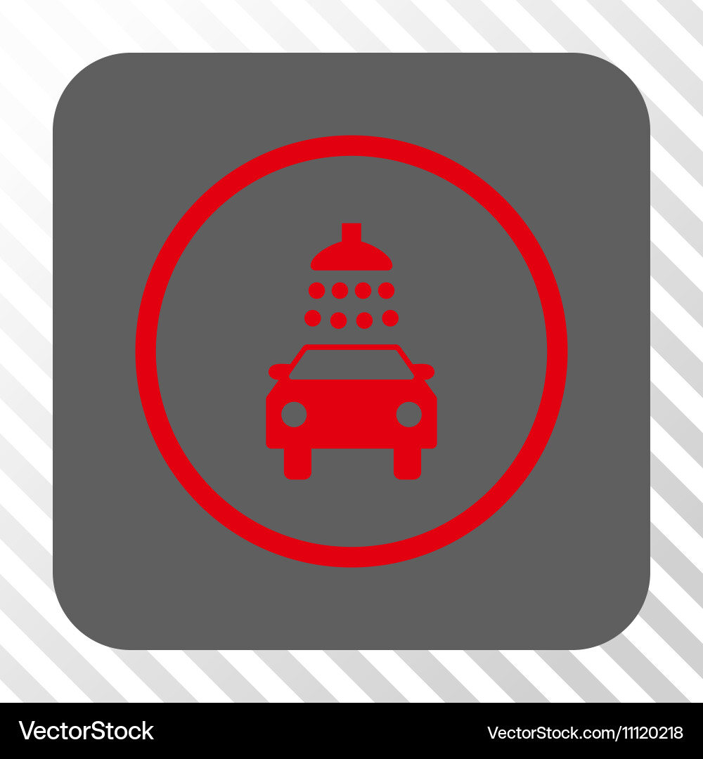 Car shower rounded square button Royalty Free Vector Image